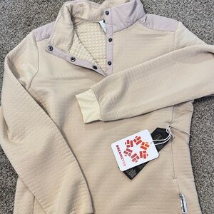 Obermeyer Tan Quilted Pullover with Snap Collar